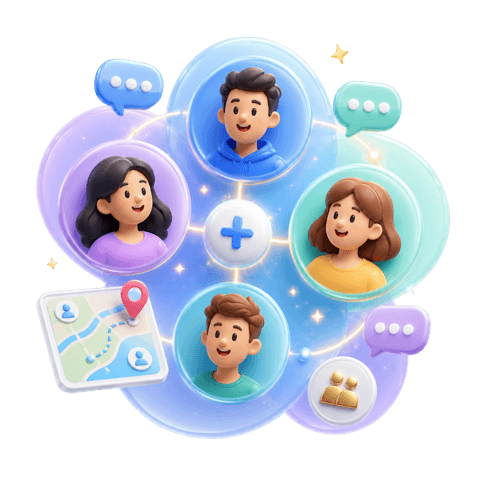 Collaboration with friends icon