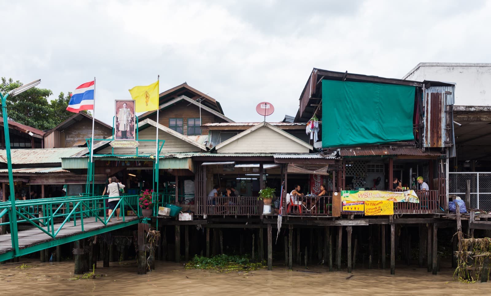 Chao Phraya River route with Bangkok riverside buildings