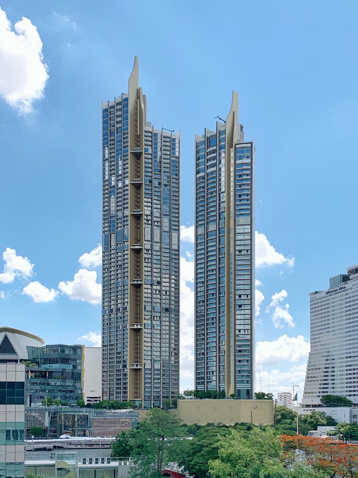 ICONSIAM towers on the Bangkok riverside