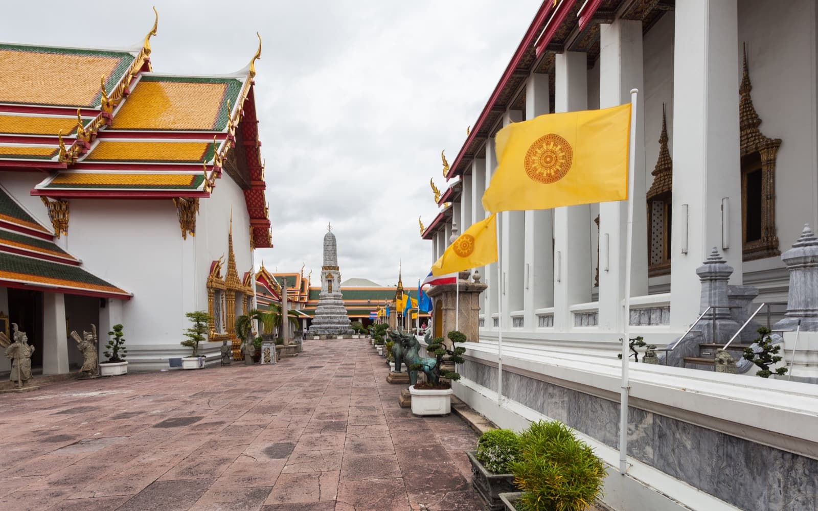 Decorated chedi details at Wat Pho in Bangkok