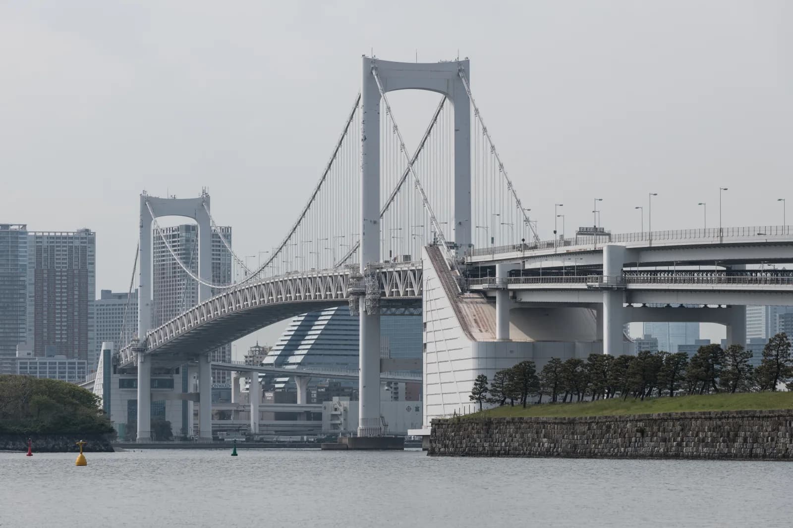 Rainbow Bridge viewed from Odaiba in Tokyo