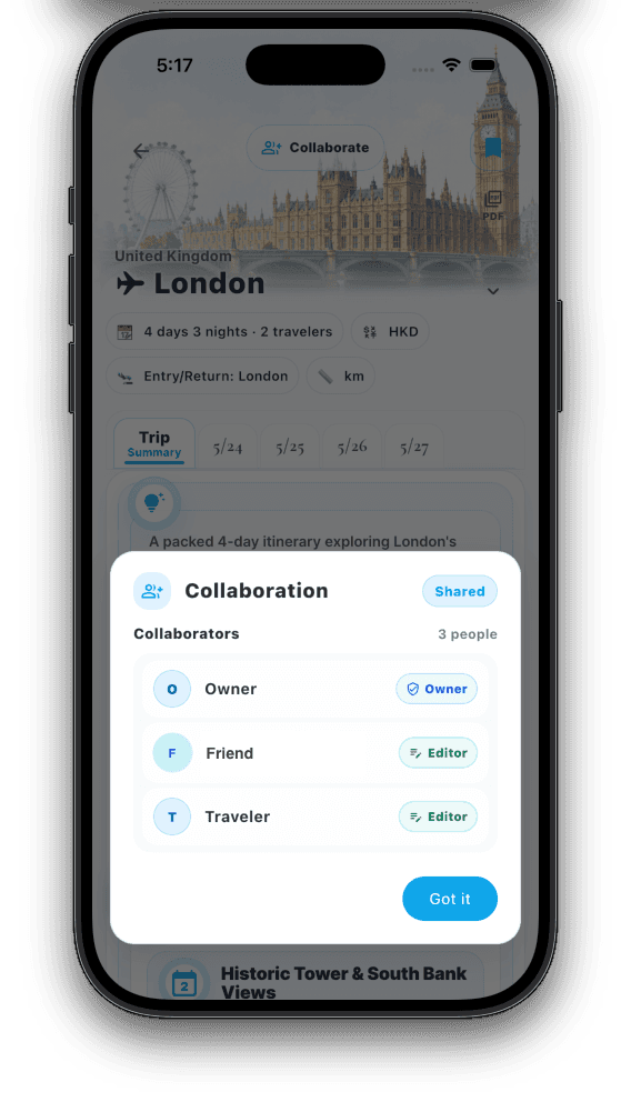 Collaboration app screen preview